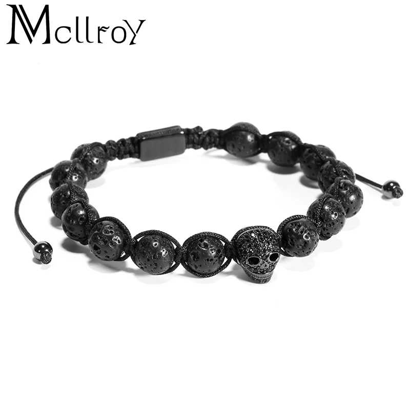 Mcllroy bracelet men/stone beads/luxury/skull braided bracelets for women men adjust lava stone buddha accessaries jewelry 2019
Mcllroy bracelet men/stone beads/luxury/skull braided bracelets for women men adjust lava stone buddha accessaries jewelry 2019