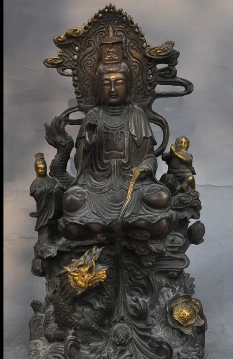 16" chinese buddhism joss bronze Dragon lotus guanyin bodhisattva buddha statue
16" chinese buddhism joss bronze Dragon lotus guanyin bodhisattva buddha statue