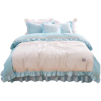 BLUE Ruffle coral fleece Home Bedding sets king Queen size Winter Supersoft warm Bedding Duvet cover bedsheet sets Freeshipping
BLUE Ruffle coral fleece Home Bedding sets king Queen size Winter Supersoft warm Bedding Duvet cover bedsheet sets Freeshipping