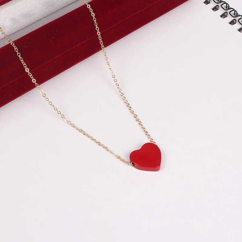Новая мода цепи ожерелье кулон в виде красного сердца винтажное украшение
