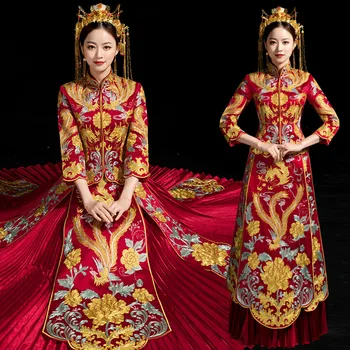 Traditional Wedding Bride Evening Party Dress Top Quality Embroidery Phoenix Qipao Vintage Cheongsam Hanfu Cloteing Size XS-XXXL
Traditional Wedding Bride Evening Party Dress Top Quality Embroidery Phoenix Qipao Vintage Cheongsam Hanfu Cloteing Size XS-XXXL