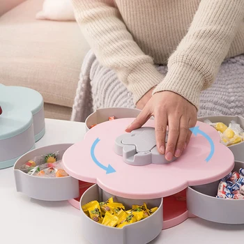 Rotary Storage Box Flower Design Wedding Snack Candy Box Jewelry Organizer Cosmetic Dry Fruit Storage Bin
Rotary Storage Box Flower Design Wedding Snack Candy Box Jewelry Organizer Cosmetic Dry Fruit Storage Bin