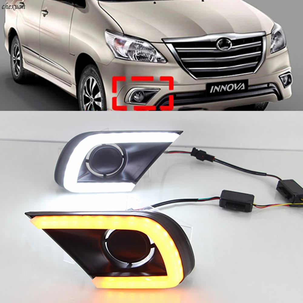 CSCSNL 1 комплект для Toyota INNOVA 2013 2014 2015 с t ходовым желтым сигналом DRL светодиодные