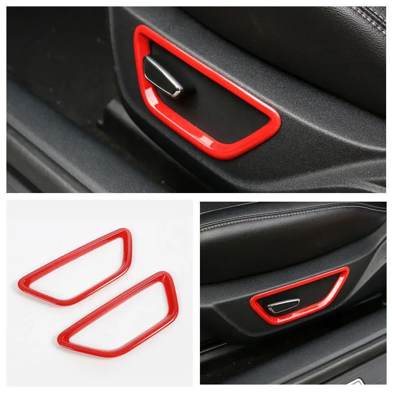Seat Adjust Control Button Frame Cover Trim-Carbon fiber fits Ford Mustang 2015