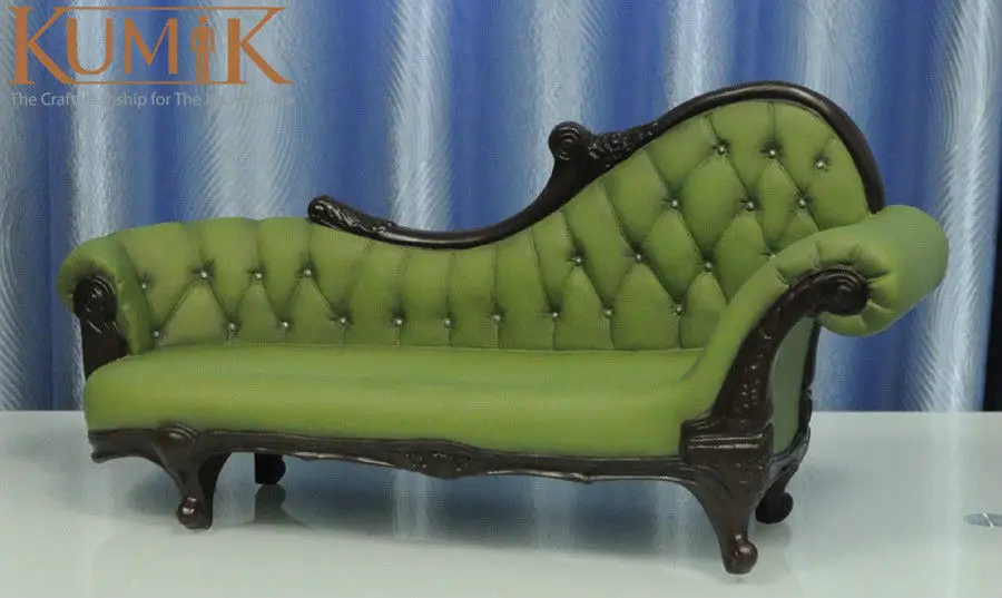 Image Hot Doll Figure Accessory Furniture 16 KUMIK AC 7 Green Long Sofa Settee Retro Couch Model Toys Collection Gift Free Shipping