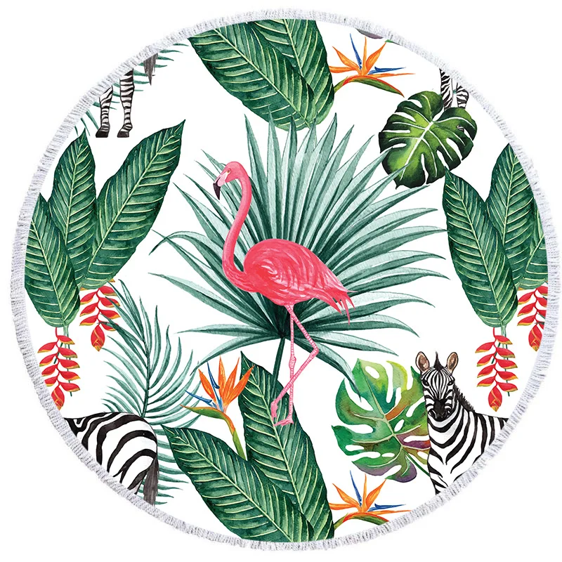 Round Beach Towel with Tassel Pink Flamingo Palm Leaf Flower Microfiber Towel Travel Picnic Blanket Yoga Mat Tapestry style-3
Round Beach Towel with Tassel Pink Flamingo Palm Leaf Flower Microfiber Towel Travel Picnic Blanket Yoga Mat Tapestry style-3