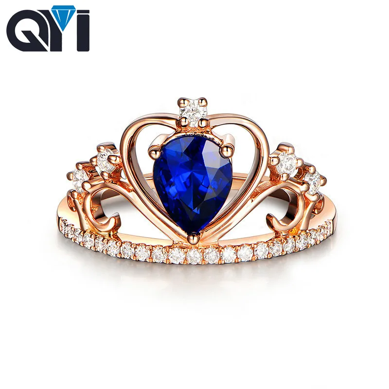 QYI 1ct Pear Cut Simulated Sapphire Crown Party Rings For Women Blue Sona Stone 925 Sterling Silver Wedding Engagement Ring 
QYI 1ct Pear Cut Simulated Sapphire Crown Party Rings For Women Blue Sona Stone 925 Sterling Silver Wedding Engagement Ring