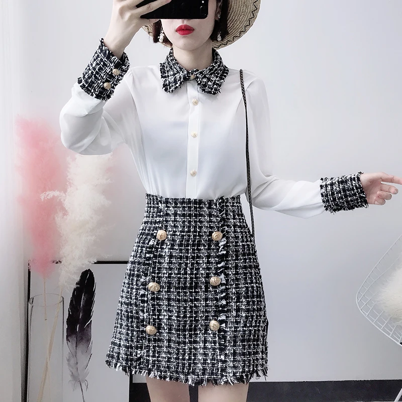 Amolapha Women Woolen Shirts Skirts Clothing Suits Turn-down Collar Long Sleeve Shirt Tops Woolen Mini Skirt Sets for Woman
Amolapha Women Woolen Shirts Skirts Clothing Suits Turn-down Collar Long Sleeve Shirt Tops Woolen Mini Skirt Sets for Woman