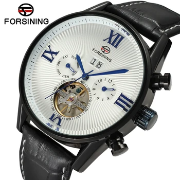 

FSG16556M3B3 Fashion brand Automatic self-wind dress luxury men watch with black genuine leather strap gift box free shipping