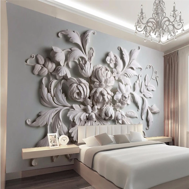 

papel de parede 3d 3D photo wallpaper for walls 3 d relief backdrop entrance porch bird leaf 3D mural wall papers home decor