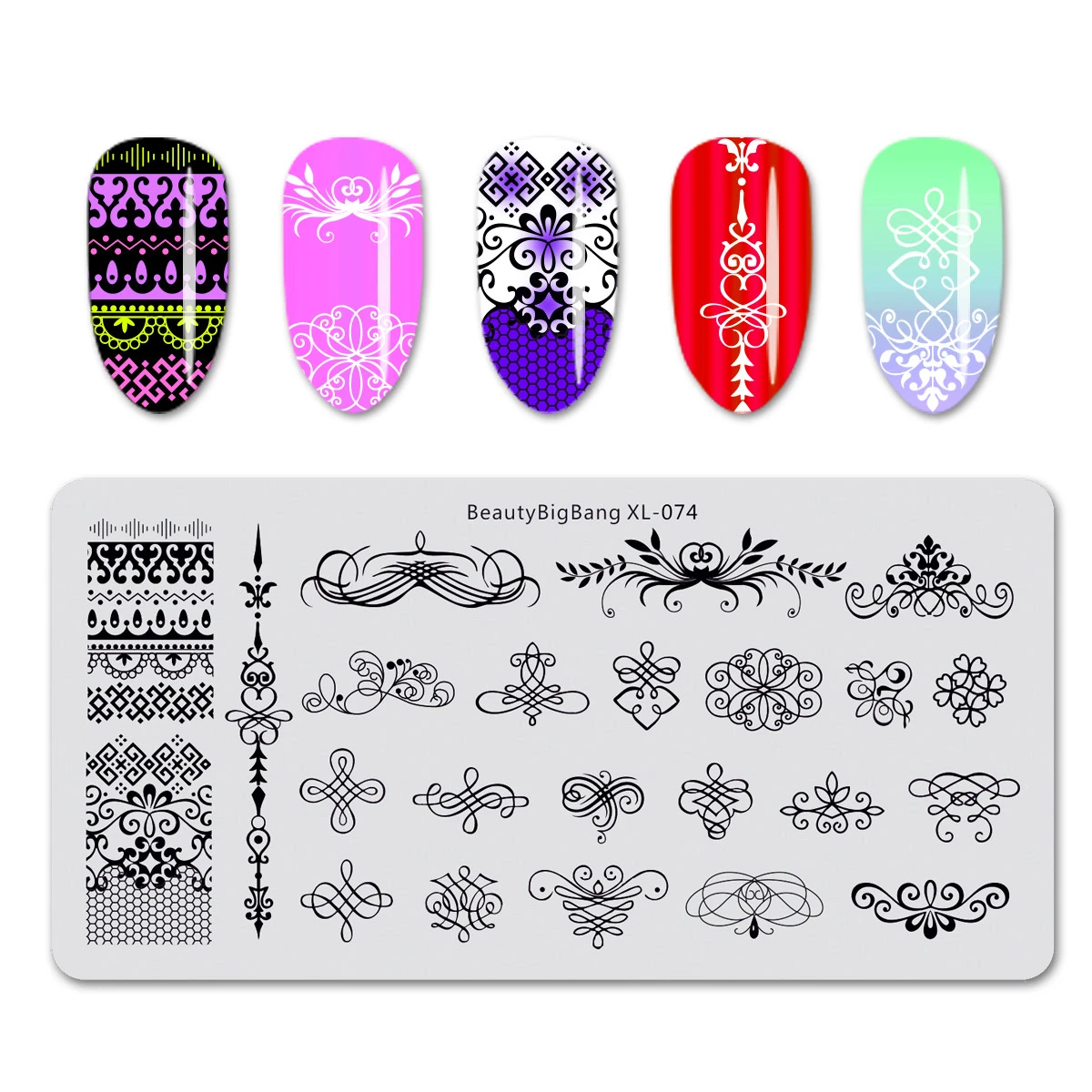 Beautybigbang Nail Stamping Plate Lace Flower Branch Geometric Image Nail Mold Stamping Plates Nail Art Stamping Template XL-074
Beautybigbang Nail Stamping Plate Lace Flower Branch Geometric Image Nail Mold Stamping Plates Nail Art Stamping Template XL-074