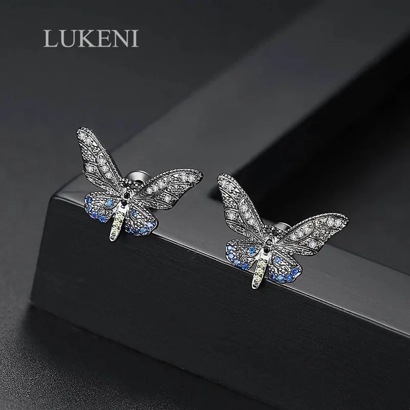 LUKENI New Creative Jewelry Multicolor Micro Paved Zircon Butterfly Stud Earrings For Women Accessories
LUKENI New Creative Jewelry Multicolor Micro Paved Zircon Butterfly Stud Earrings For Women Accessories
