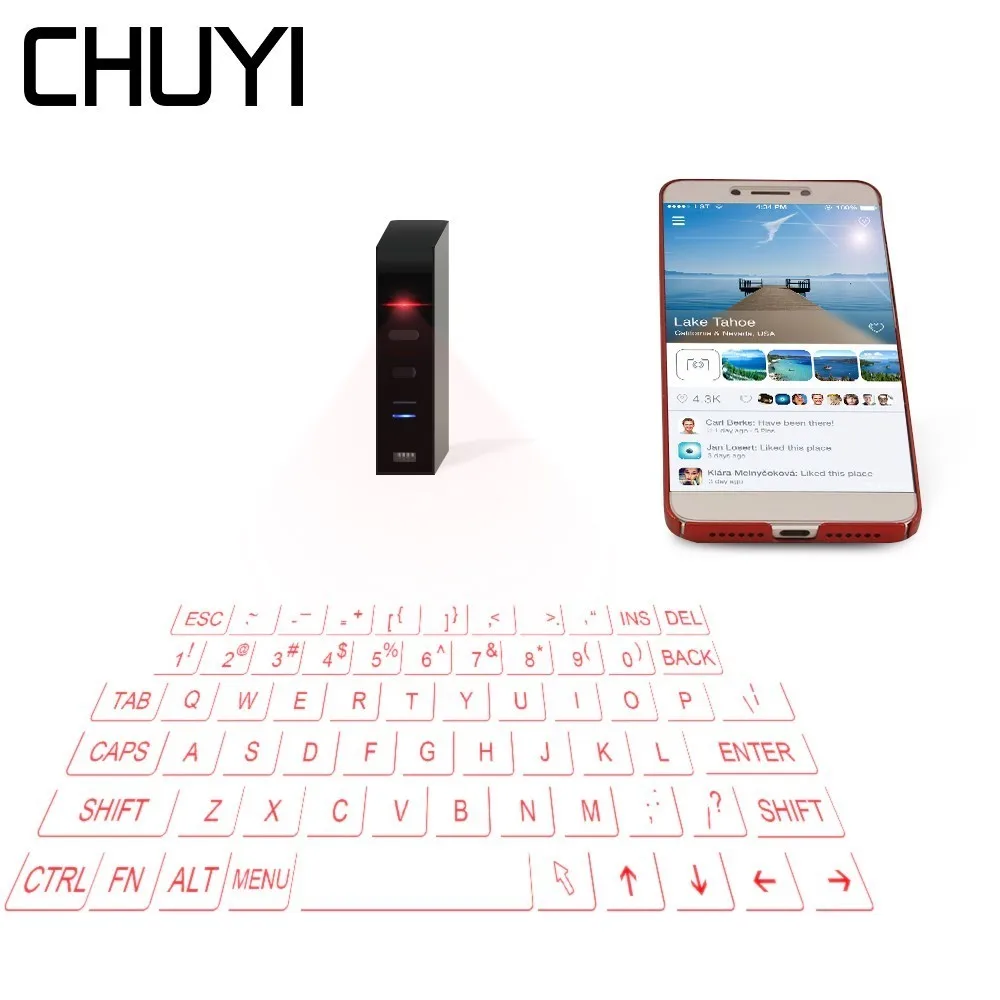 Mini Wireless Keyboard Bluetooth Laser Virtual Keyboard Rechargeable Keypad With Mouse Function For Smartphone Ipad Tablet PC
Mini Wireless Keyboard Bluetooth Laser Virtual Keyboard Rechargeable Keypad With Mouse Function For Smartphone Ipad Tablet PC