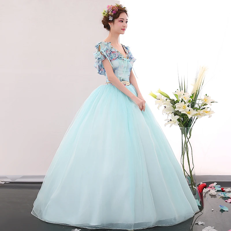 Hot Light Blue Beading Floral Long Medieval Dress Renaissance Gown Princess Cosplay Victorian/marie Antoinette Bell Ball Gown
Hot Light Blue Beading Floral Long Medieval Dress Renaissance Gown Princess Cosplay Victorian/marie Antoinette Bell Ball Gown