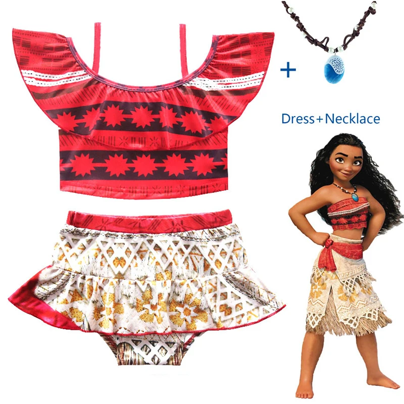 2018 New Summer Moana Cosplay swimming Kids girls princess dresses with necklace vaiana children Swimsuit costume vestidos 2pcs
2018 New Summer Moana Cosplay swimming Kids girls princess dresses with necklace vaiana children Swimsuit costume vestidos 2pcs