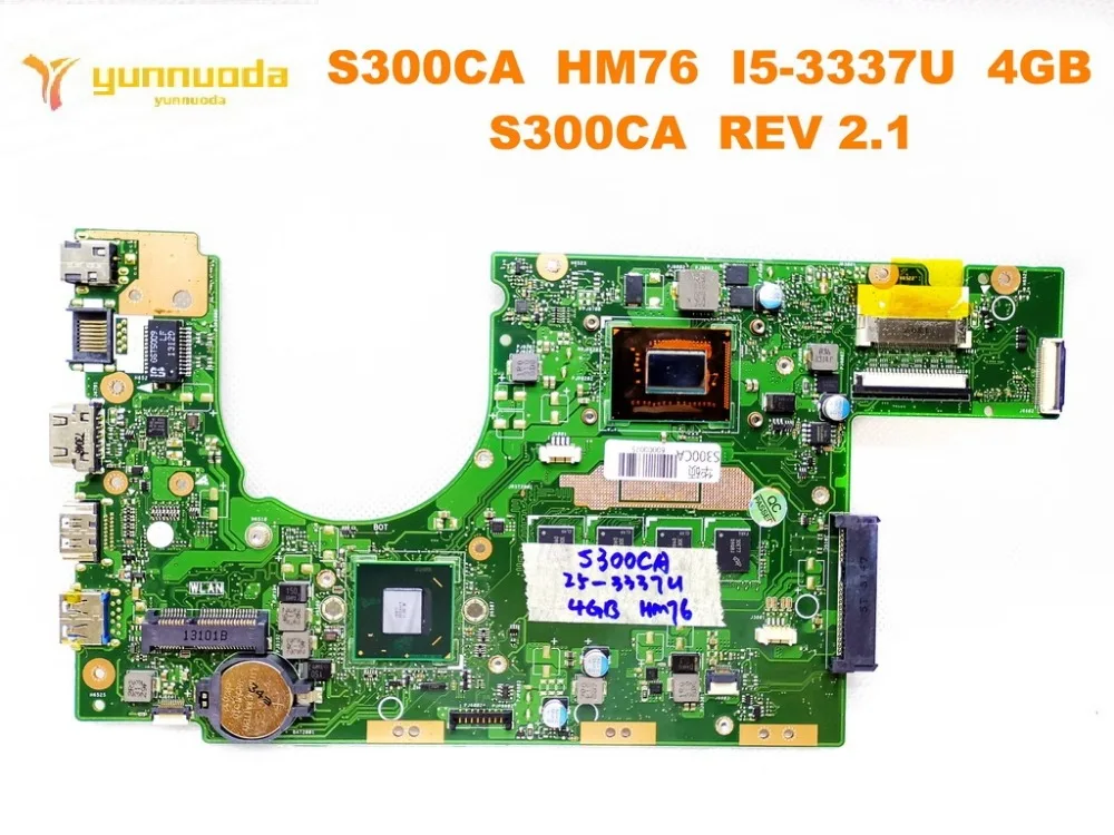 

original for ASUS S300CA laptop motherboard S300CA HM76 I5-3337U 4GB S300CA REV 2.1 tested good free shipping