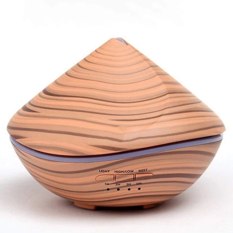 

Hot sale 500Ml Aromatherapy Air Humidifier Aroma Essential Oil Diffuser With Wood Grain 7 Color Changing Led Lights For Office