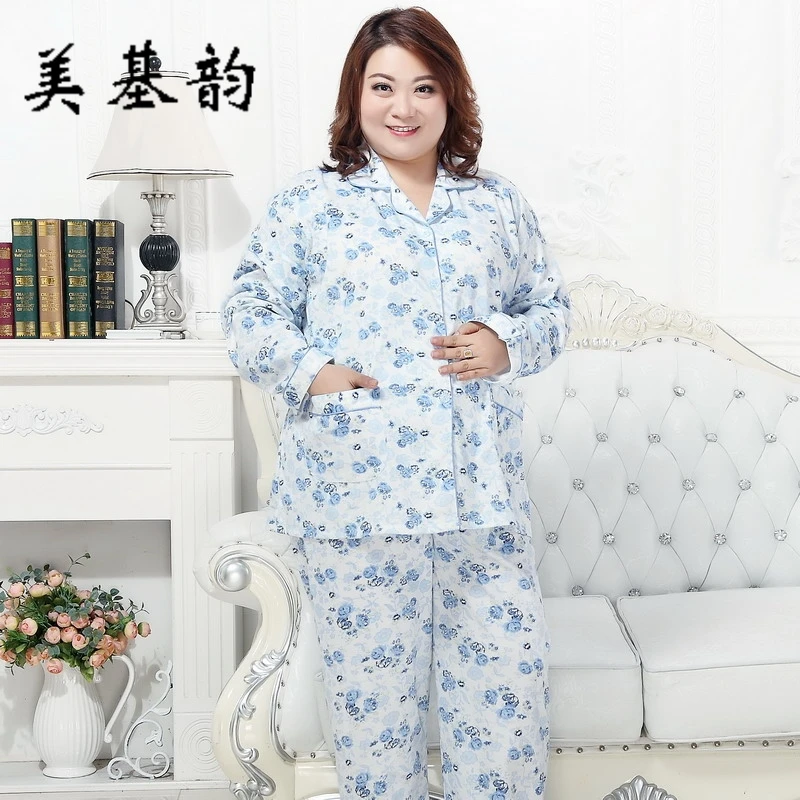Free Shipping 2016 Women Spring Autumn Cotton Pajama Sleepwear Set Long Sleeve Long pants High Quality Large Size Homewear 5XL
Free Shipping 2016 Women Spring Autumn Cotton Pajama Sleepwear Set Long Sleeve Long pants High Quality Large Size Homewear 5XL