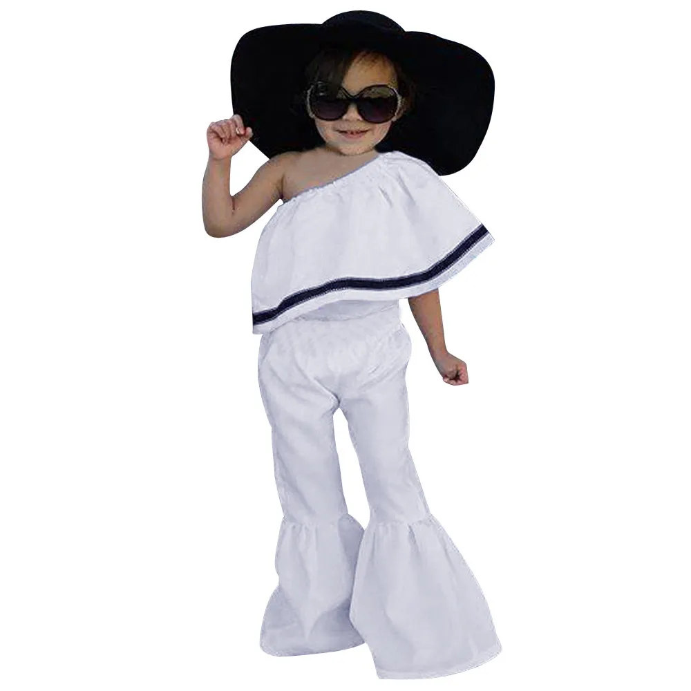 Casual Children Sets Toddle Baby Girls Sleeveless Sloping Shoulder Ruffle Tops+Pants Girl Suit Kids Clothes Outfits dropshipping
Casual Children Sets Toddle Baby Girls Sleeveless Sloping Shoulder Ruffle Tops+Pants Girl Suit Kids Clothes Outfits dropshipping