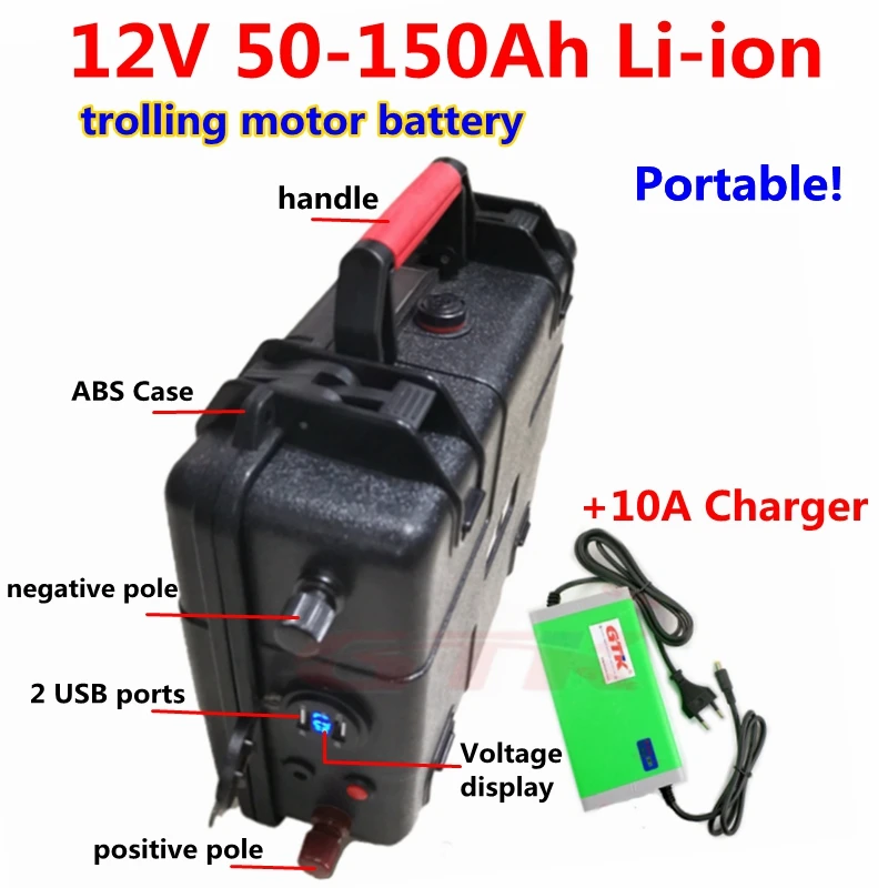 Waterproof 12V Lithium ion battery 12v 50AH 60AH 80AH 120Ah 150Ah for trolling motor boat Solar Energy Storage+10A charger
Waterproof 12V Lithium ion battery 12v 50AH 60AH 80AH 120Ah 150Ah for trolling motor boat Solar Energy Storage+10A charger
