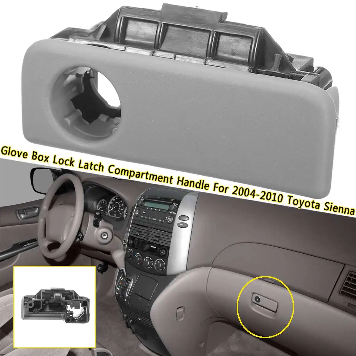 1PCS Front Glove Box Lock Latch Compartment Handle Stone Gray For Toyota Sienna 2004 2005 2006 2007 2008 2009 2010 OE:CL5441
1PCS Front Glove Box Lock Latch Compartment Handle Stone Gray For Toyota Sienna 2004 2005 2006 2007 2008 2009 2010 OE:CL5441