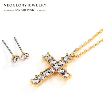 Neoglory Crystal Jewelry Set Classic Cross Stainless Post For Jesus Necklace & Earrings Embellished With Crystals From Swarovski
Neoglory Crystal Jewelry Set Classic Cross Stainless Post For Jesus Necklace & Earrings Embellished With Crystals From Swarovski