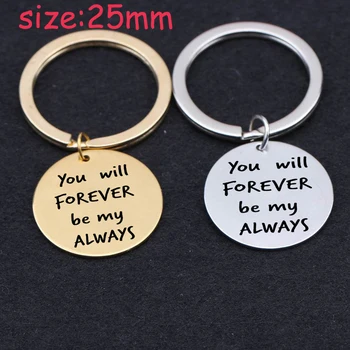 Stainless Steel Keychain Engraved You Will Forever Be My Always For Lovers' Couple Gift Key Tag Key Ring Holder
Stainless Steel Keychain Engraved You Will Forever Be My Always For Lovers' Couple Gift Key Tag Key Ring Holder