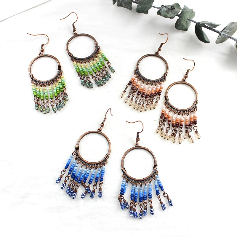 Classic Rice Beads Pendant Earrings Vintage Bronze Hollow Round Beads Crystal Tassel Earrings Bohemian Female Holiday Jewelry
Classic Rice Beads Pendant Earrings Vintage Bronze Hollow Round Beads Crystal Tassel Earrings Bohemian Female Holiday Jewelry