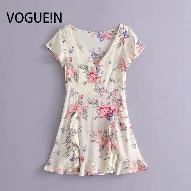 VOGUEIN New Womens Summer Beach Rose Floral Print Short Sleeve V-Neck Mini Dress Wholesale
VOGUEIN New Womens Summer Beach Rose Floral Print Short Sleeve V-Neck Mini Dress Wholesale