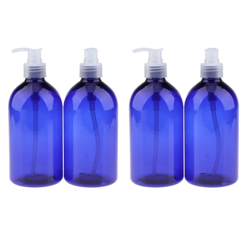 4Pcs Large Cosmetic Pump Bottles Shampoo Empty Lotion Travel Dispensers 500mL 4Pcs Large Cosmetic Pump Bottles Shampoo Empty Lotion Travel Dispensers 500mL