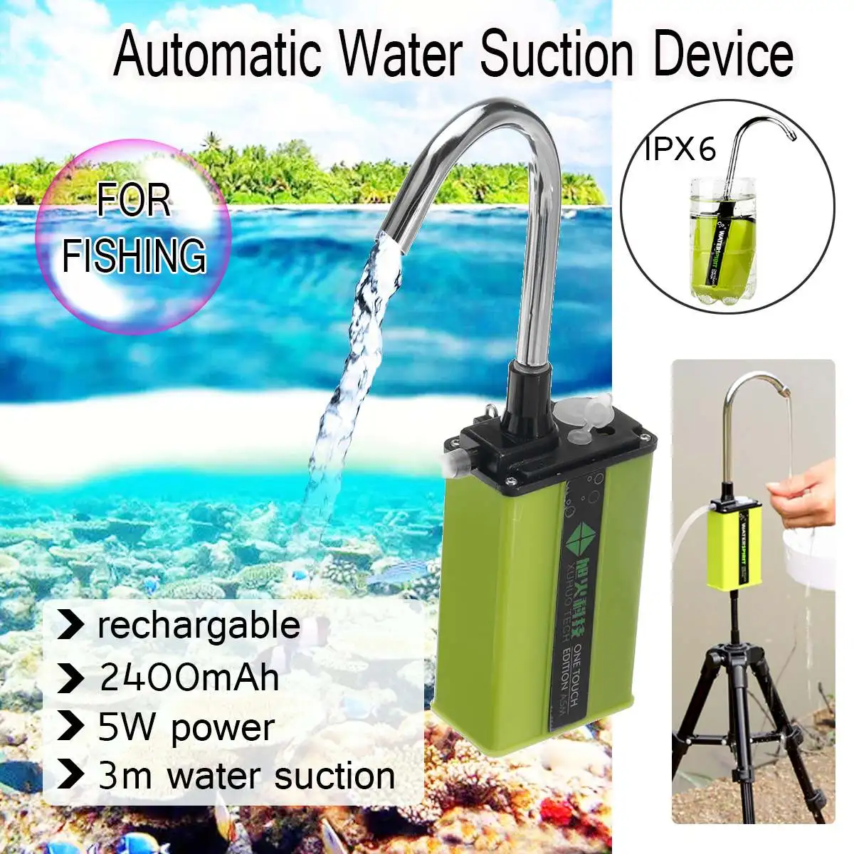 Fishing Tools Fishing Machines Equipments Automatic Water Suction Device Portable Fishing Water Pump
Fishing Tools Fishing Machines Equipments Automatic Water Suction Device Portable Fishing Water Pump