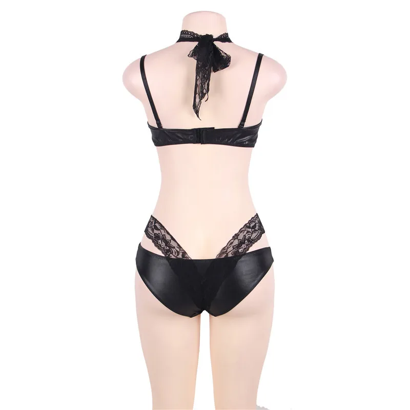 5XL-Intimates-Sexy-Lingerie-Women-Set-Special-Design-Black-Leather-Lace-Halter-Bra-Set-With-Bra (4)