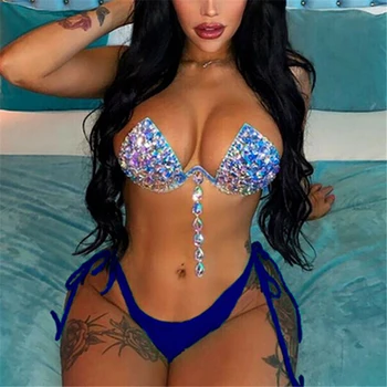 Sexy Women Bikini Set High Quality Swimwear Diamond Swimsuit Triangle Bikini Set Crystal Bathing Suit Women Rhinestone Swimwear
Sexy Women Bikini Set High Quality Swimwear Diamond Swimsuit Triangle Bikini Set Crystal Bathing Suit Women Rhinestone Swimwear
