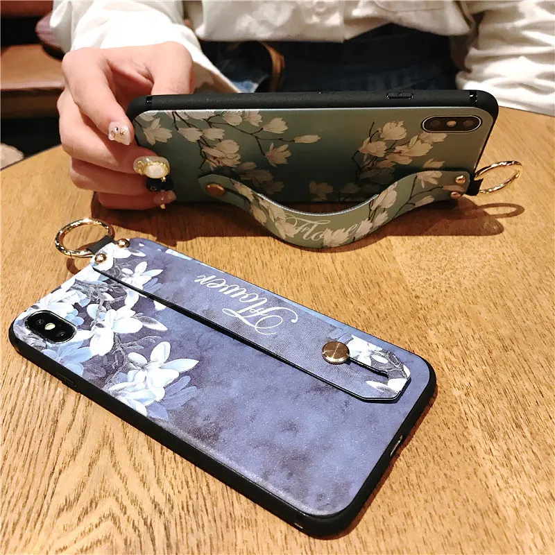 SoCouple Phone Holder Cases For iphone XR Case For iphone X Xs max 6 6s 7 8 plus Flower Pattern Soft Silicone Wrist Strap Case
SoCouple Phone Holder Cases For iphone XR Case For iphone X Xs max 6 6s 7 8 plus Flower Pattern Soft Silicone Wrist Strap Case