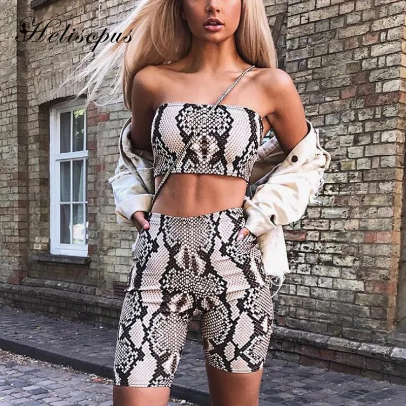 Helisopus Snake Skin 2 Pieces Sets Women Summer Sexy Sleeveless Crop Top and High Waist Biker Shorts Elastic Fitness Sportswear
Helisopus Snake Skin 2 Pieces Sets Women Summer Sexy Sleeveless Crop Top and High Waist Biker Shorts Elastic Fitness Sportswear