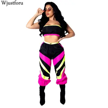 Wjustforu Sexy Stripless Two Piece Set Women Short Tops + Striped Casual Pants Off Shoulder Bodycon Sporting Tracksuit Female
Wjustforu Sexy Stripless Two Piece Set Women Short Tops + Striped Casual Pants Off Shoulder Bodycon Sporting Tracksuit Female