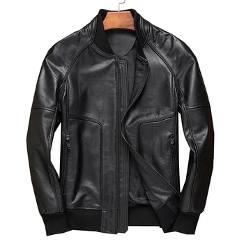Real quality cow leather male jacket real cow skin Outwear stand collar Men fashion leather regular autumn winter jacket 4XL
Real quality cow leather male jacket real cow skin Outwear stand collar Men fashion leather regular autumn winter jacket 4XL
