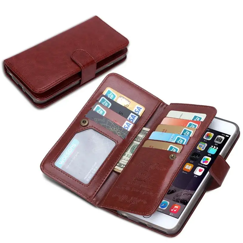 9 Card Slot ! Luxury Leather Wallet Flip Case For Iphone 6 6S Plus 5.5inch Hard Back Case 2 in 1 Magnetic Cash Holder Stand Capa
9 Card Slot ! Luxury Leather Wallet Flip Case For Iphone 6 6S Plus 5.5inch Hard Back Case 2 in 1 Magnetic Cash Holder Stand Capa