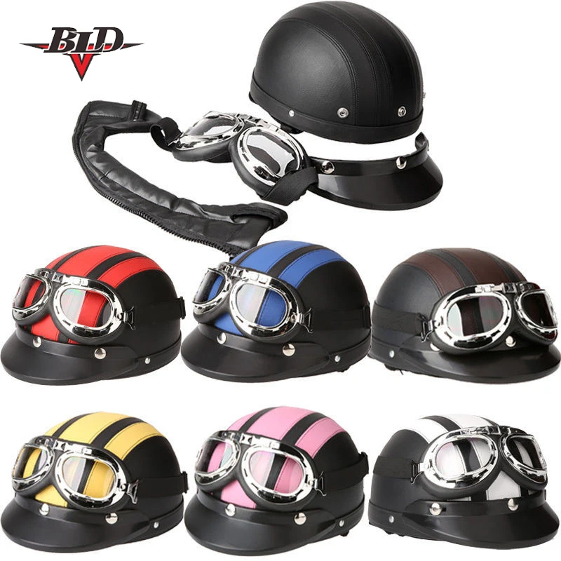 Hot Sales Motorcycle Helmets For Bike Bicycle Open Face Retro Half Moto Helmets With Goggles Leather Scarf Helmet Unisex
Hot Sales Motorcycle Helmets For Bike Bicycle Open Face Retro Half Moto Helmets With Goggles Leather Scarf Helmet Unisex
