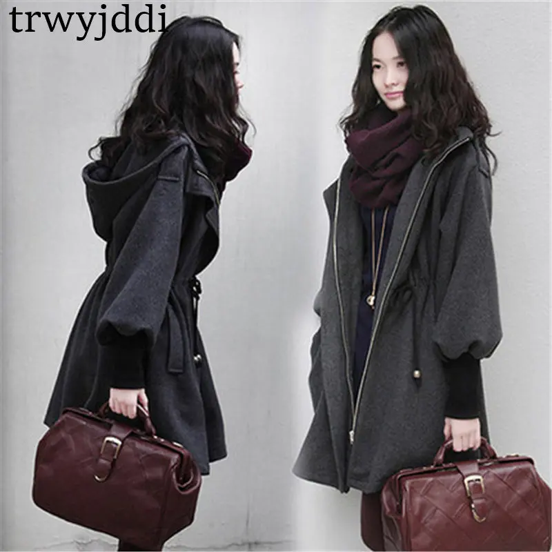 Plus Size 5XL Autumn Winter Women's Wool Coat Adjustable Waist Hooded Winter Coat Women Woolen Jacket Female Windbreaker A1449
Plus Size 5XL Autumn Winter Women's Wool Coat Adjustable Waist Hooded Winter Coat Women Woolen Jacket Female Windbreaker A1449