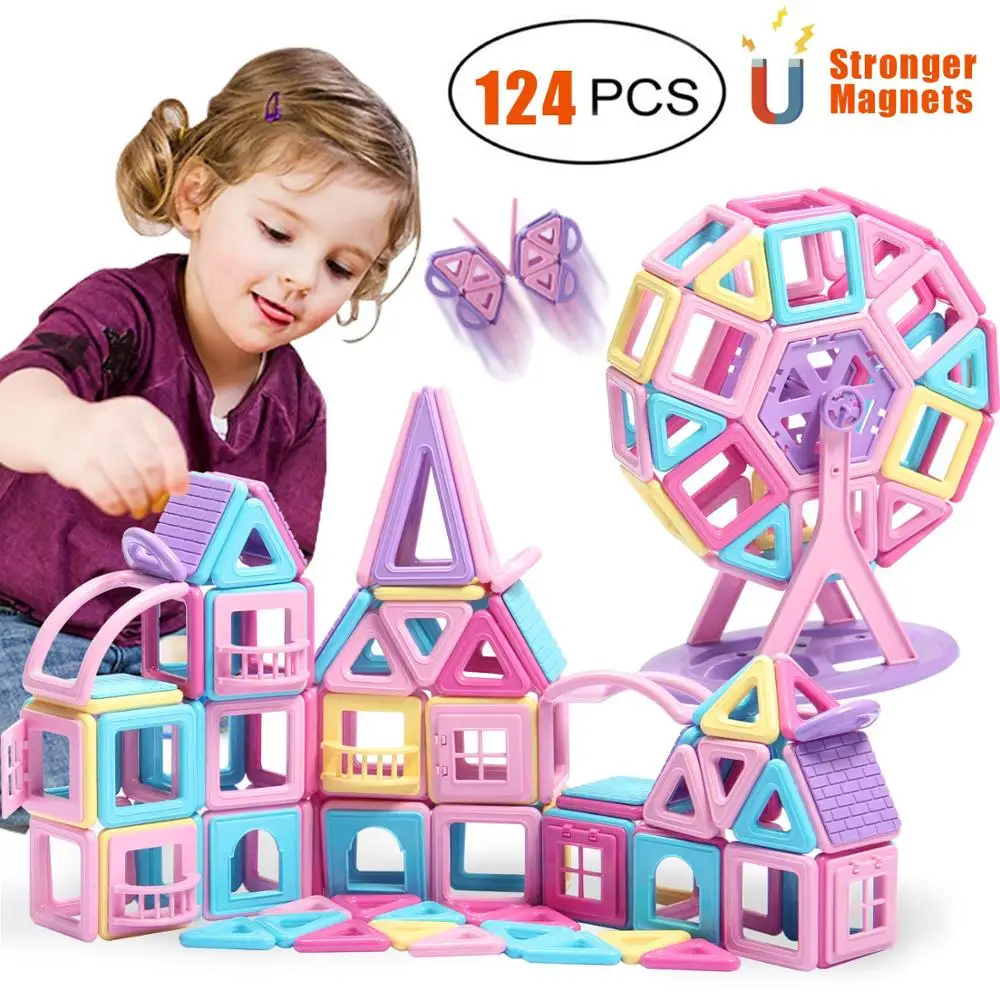 124PCS Castle Magnetic Blocks Magnet Tiles Toys for Kids -3D Macaron Colors Learning Development Building Blocks for Girls Boys
124PCS Castle Magnetic Blocks Magnet Tiles Toys for Kids -3D Macaron Colors Learning Development Building Blocks for Girls Boys