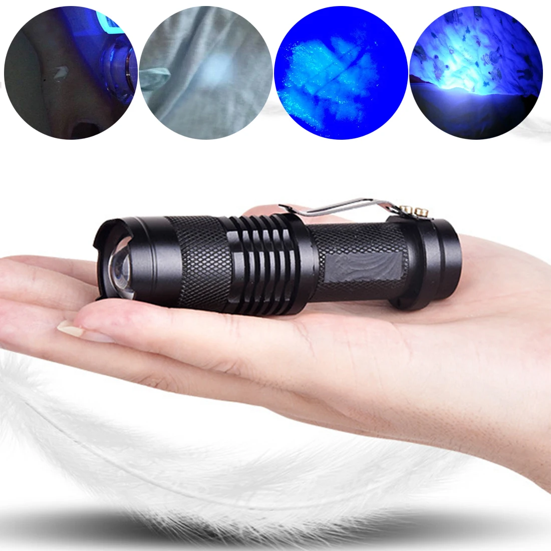 Purple light counterfeit light UV Flashlight Torch Light Ultra Violet Light 365nm fluorescent agent detection lamp
Purple light counterfeit light UV Flashlight Torch Light Ultra Violet Light 365nm fluorescent agent detection lamp
