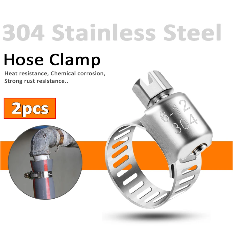 304 Stainless Steel Hose Clamp ,2 pcs 6-12mm Adjustable Tube Hose Clips Anti-Rust Pipe Clamps Home Brewing Beer Tube Clamps
304 Stainless Steel Hose Clamp ,2 pcs 6-12mm Adjustable Tube Hose Clips Anti-Rust Pipe Clamps Home Brewing Beer Tube Clamps