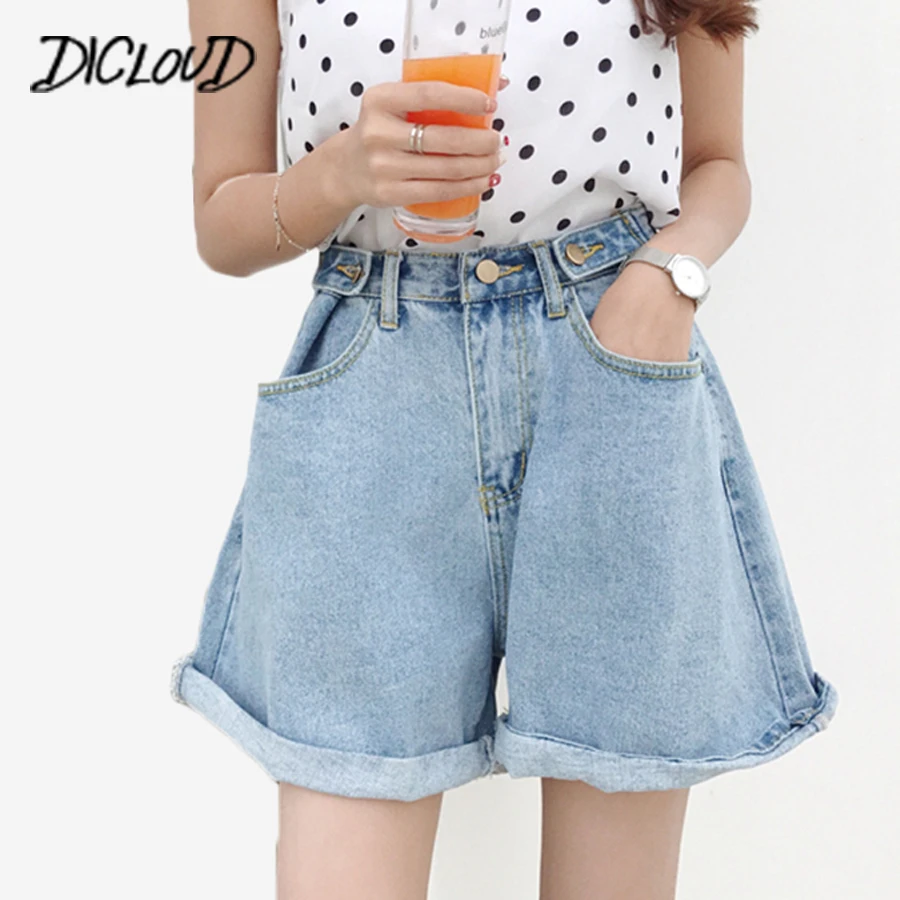 2018 Casual Loose Flared Shorts Women Fashion Harajuku High Waist Short Feminino Short Jeans Simple Washed Blue Denim Shorts
2018 Casual Loose Flared Shorts Women Fashion Harajuku High Waist Short Feminino Short Jeans Simple Washed Blue Denim Shorts