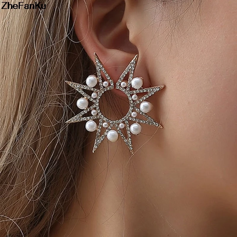1 Piece Rhinestone Stud Earrings Women Fashion Jewelry Boucle D'Oreille Sunflower Studs Simulated Pearl Earring
1 Piece Rhinestone Stud Earrings Women Fashion Jewelry Boucle D'Oreille Sunflower Studs Simulated Pearl Earring