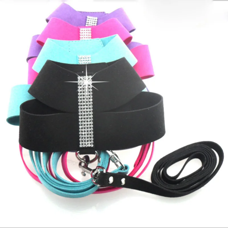 Pet Dog Harness Bling Rhinestone Dog Leash Soft Suede Puppy Cat Collar for Small Middle Dog Puppy Walking Leads Chihuahua
Pet Dog Harness Bling Rhinestone Dog Leash Soft Suede Puppy Cat Collar for Small Middle Dog Puppy Walking Leads Chihuahua