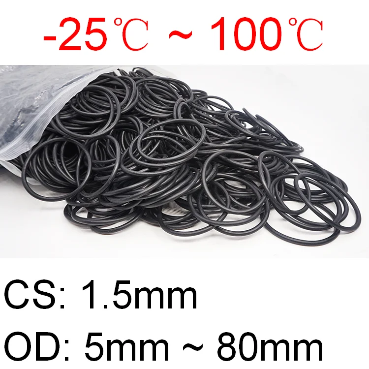 10pc NBR O Ring Seal Gasket Thickness CS 1.5mm OD 5~80mm Nitrile Butadiene Rubber Spacer Oil Resistance Washer Round Shape Black
10pc NBR O Ring Seal Gasket Thickness CS 1.5mm OD 5~80mm Nitrile Butadiene Rubber Spacer Oil Resistance Washer Round Shape Black