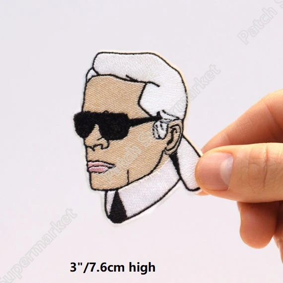 Karl Face Patches Embroidered Iron On Applique diy badge artist creative director famous people portrait patch
Karl Face Patches Embroidered Iron On Applique diy badge artist creative director famous people portrait patch