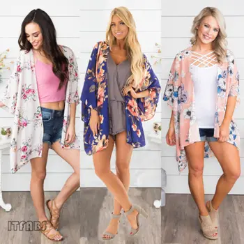 Summer Women Floral Loose Kimono Shirts ulzzang Cardigan Boho Chiffon Printed Blouse Beachwear Casual Shirts New Fashion
Summer Women Floral Loose Kimono Shirts ulzzang Cardigan Boho Chiffon Printed Blouse Beachwear Casual Shirts New Fashion