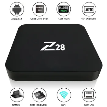 docooler Z28 Android 7.1 TV Box RK3328 Quad Core 64Bit 2G 16G / 1G 8G H.265 UHD 4K